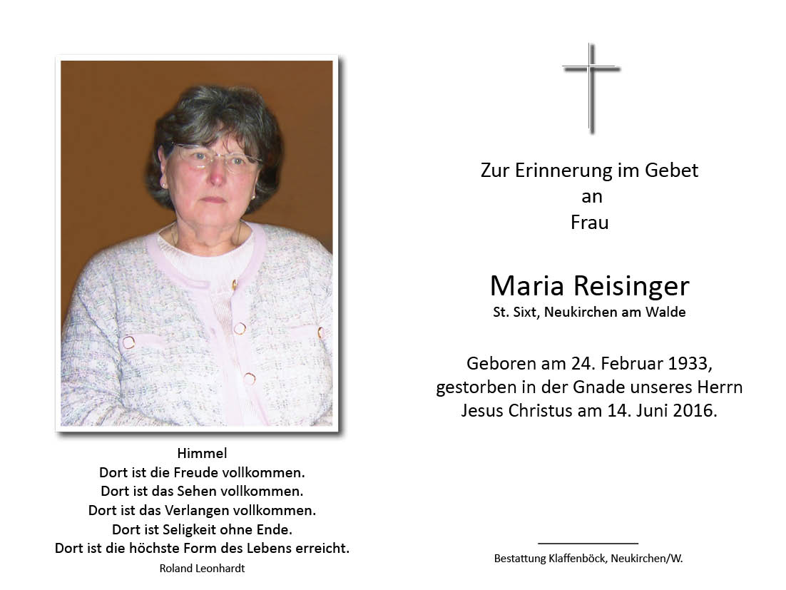 Maria  Reisinger