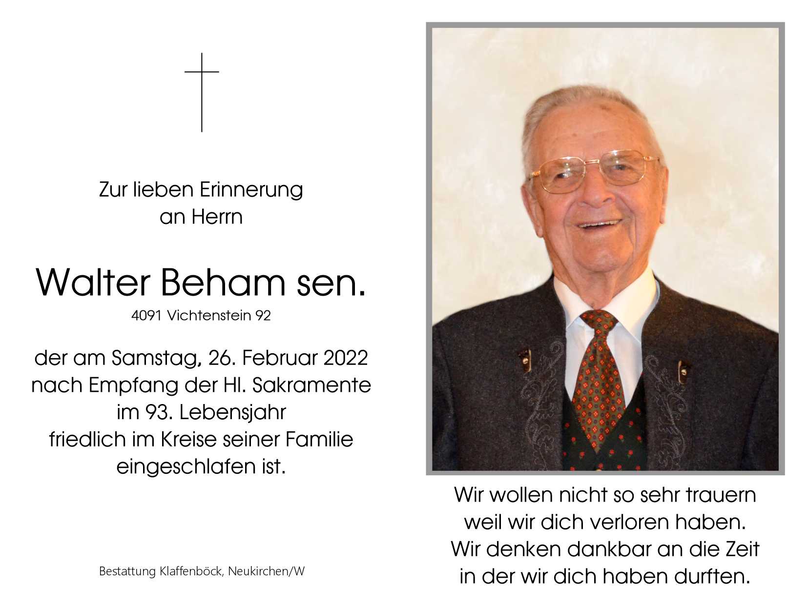Walter  Beham sen.