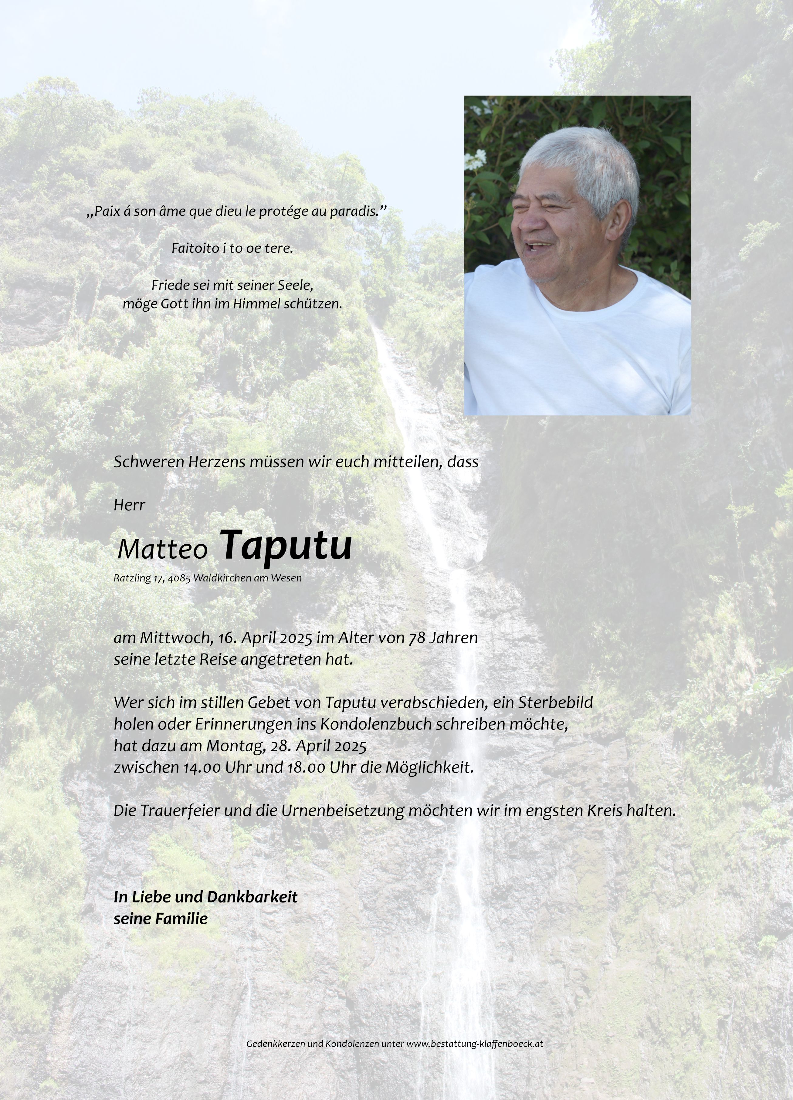 Matteo sen.  Taputu